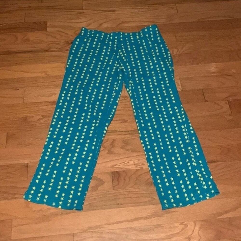 Xhilaration Pajama Pants Lounge Fleece Teal Star Print Size XL